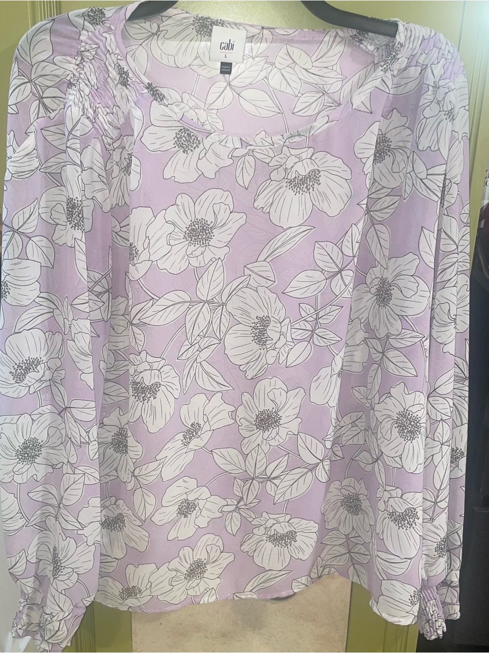 cabi Lavender Floral Print Women’s Blouse